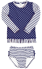 Ruffle Butts btobc  bVK[h Navy Striped Polka 12`18 ̎q UPF50+//OX[u/xr[/LbY